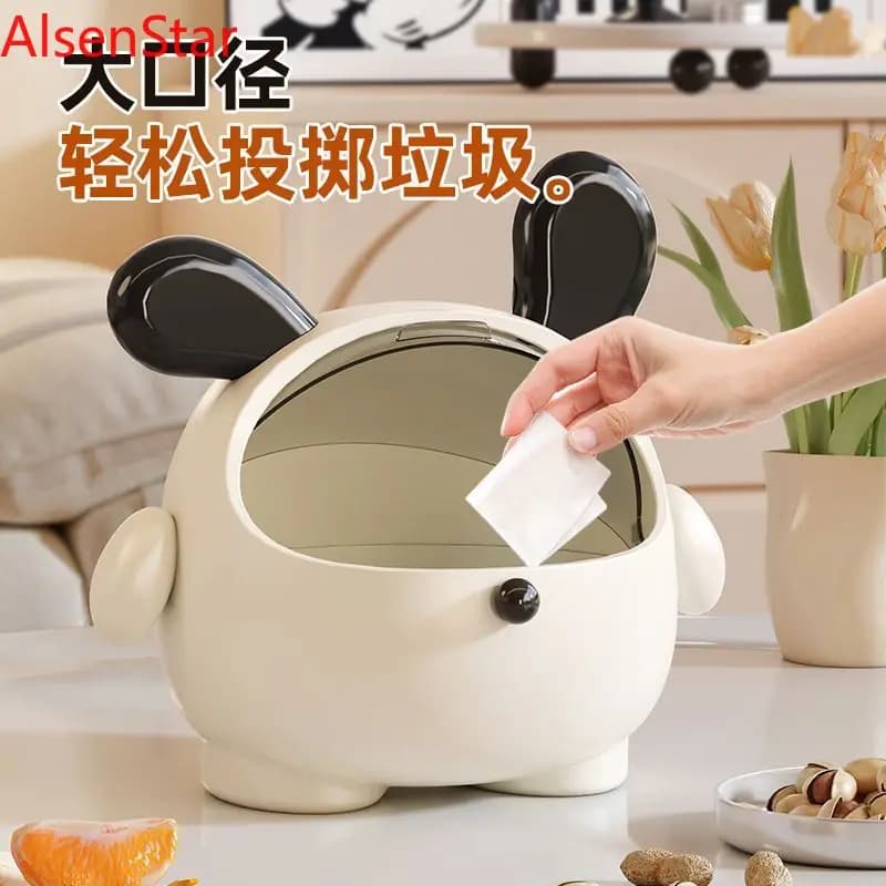 Cestino da scrivania carino con coperchio, per hotel, casa, camera da letto, contenitore per rifiuti, mini scatola portaoggetti per piccoli oggetti da ufficio