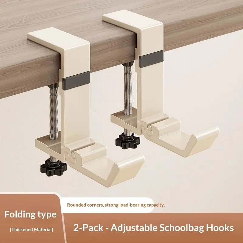 Adjustable Edge Hook for Desk, Student Backpack & Headphones, Novelty Punching Bag Hanging Hook, Office Desk Edge Hook