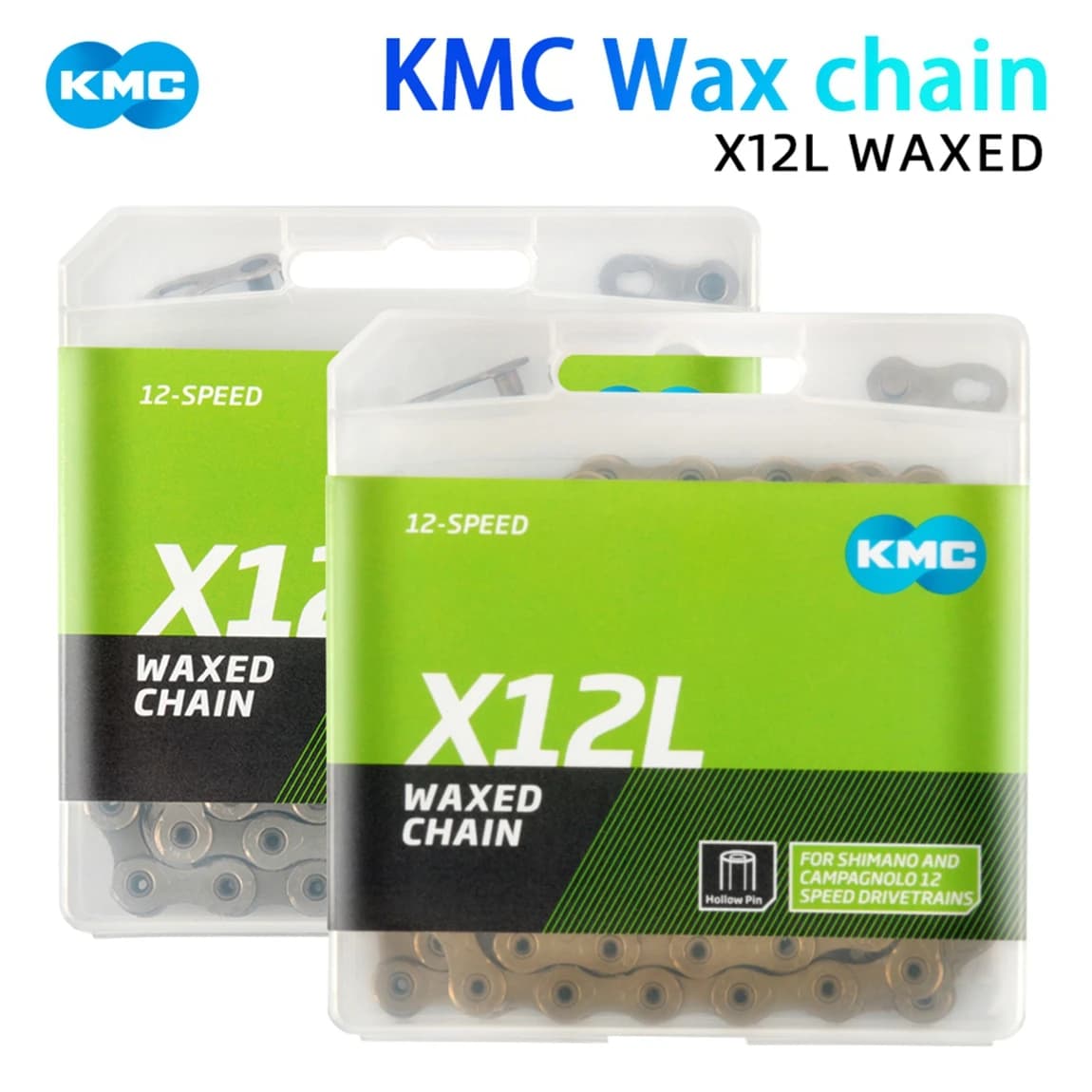 KMC Bicycle Chain 12 Speed X12L Light MTB ROAD Bike Curren 126 Links Waxed Mountain Bicycle Chains for Shimano M8100 R7100 R8100