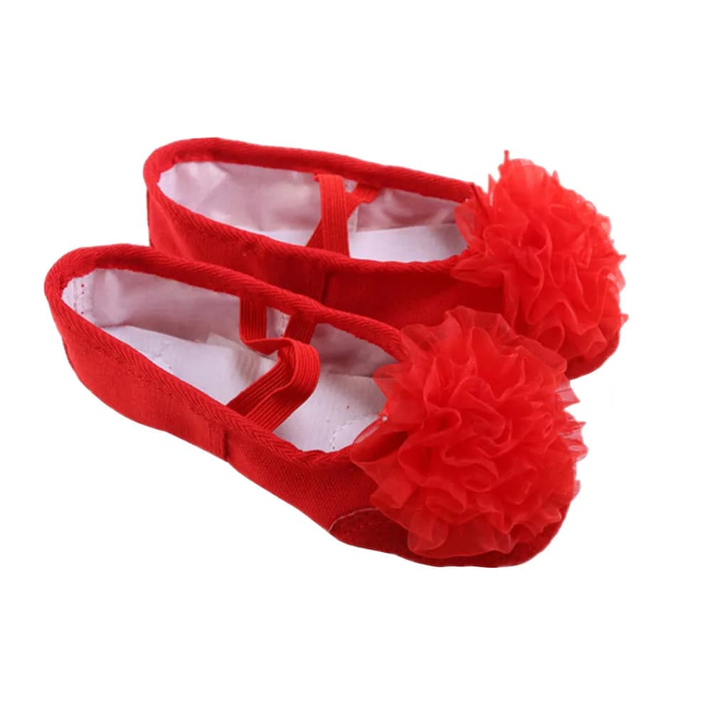 1 paio di scarpe da ballo per bambini, scarpe da ballo traspiranti con fascia elastica, suola antiscivolo per yoga, danza folk, moderna, da sala, jazz