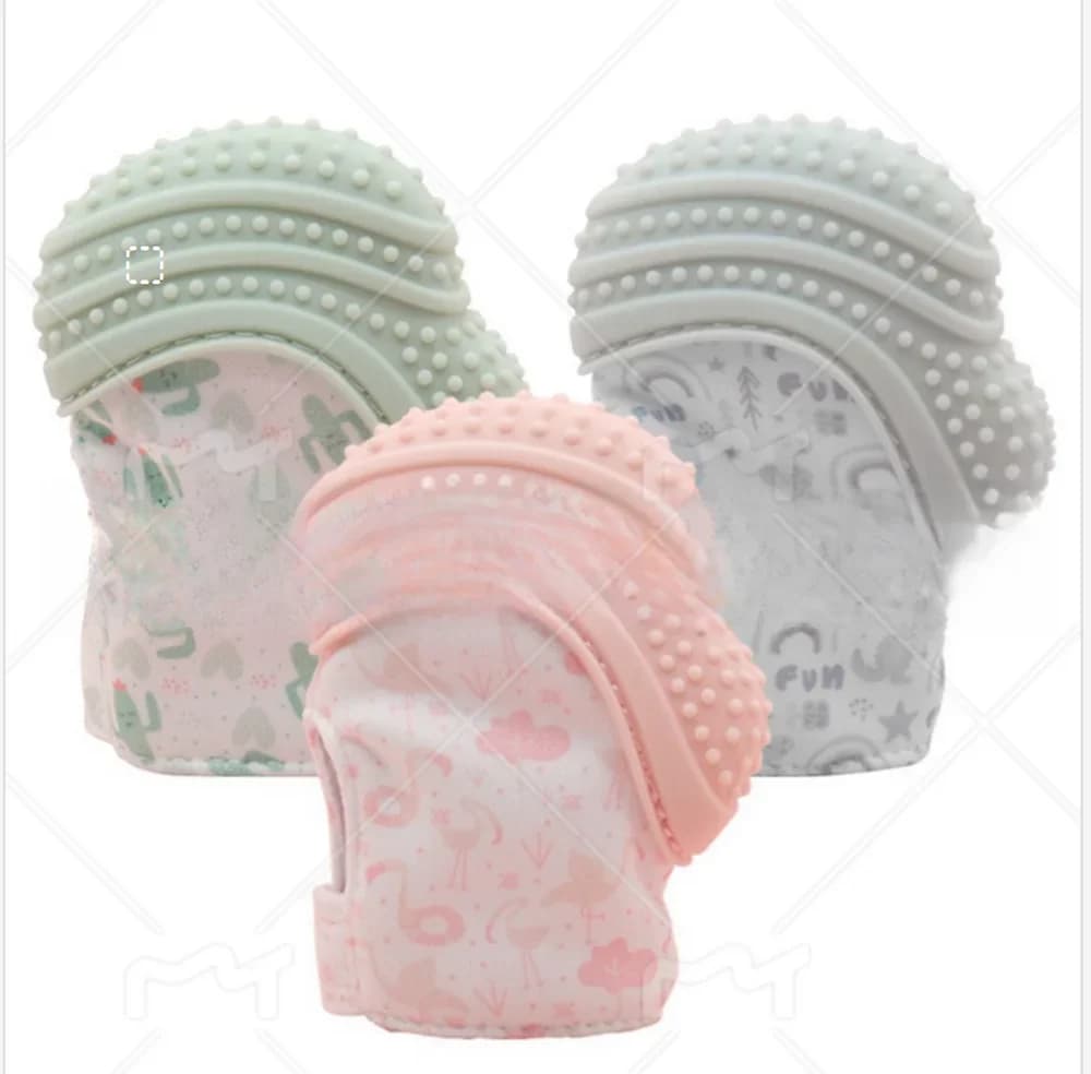 Baby Hand-Shaped Silicone Teether Glove, BPA-Free Anti-Bite Chew Toy To Stop Thumb Sucking
