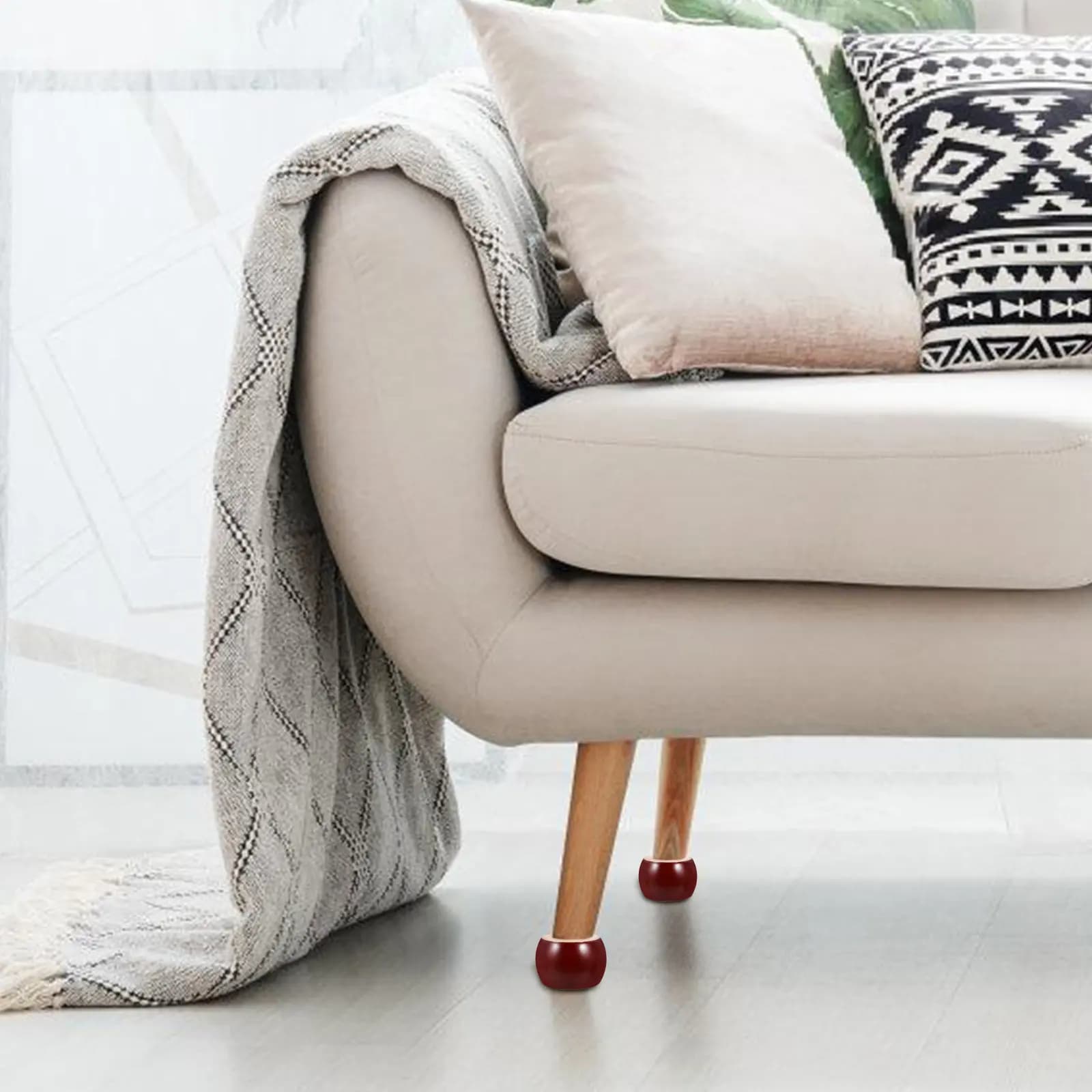 4 Pezzi Gambe per Mobili in Legno Massello per Sostituzione Divano, Design Minimalista Elegante, Gambe Robuste per Armadi, Tavoli, Divani e Cassettiere