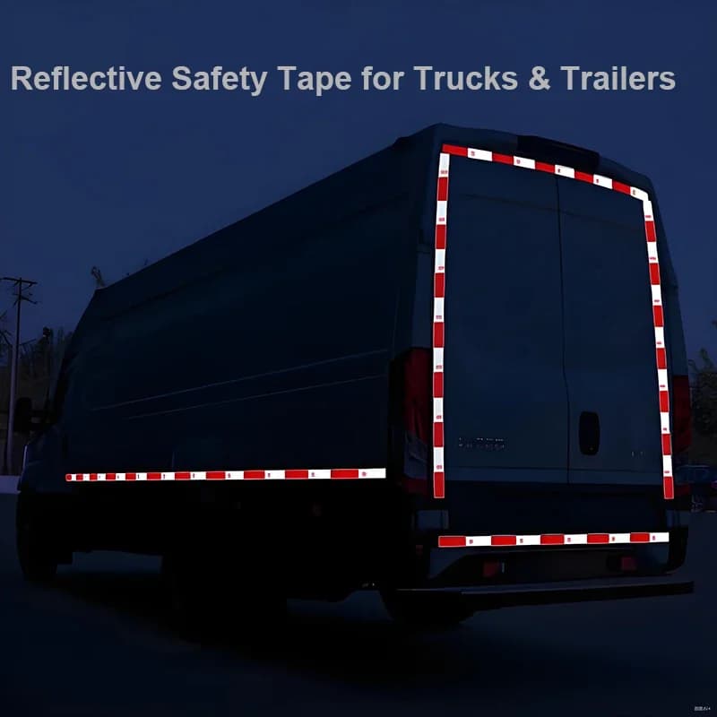 Nastro Riflettente di Sicurezza Rosso e Bianco per Camion 30x5 cm, Altamente Visibile, Impermeabile per Tutte le Condizioni Atmosferiche, Strisce per Rimorchi, Semirimorchi, Camper