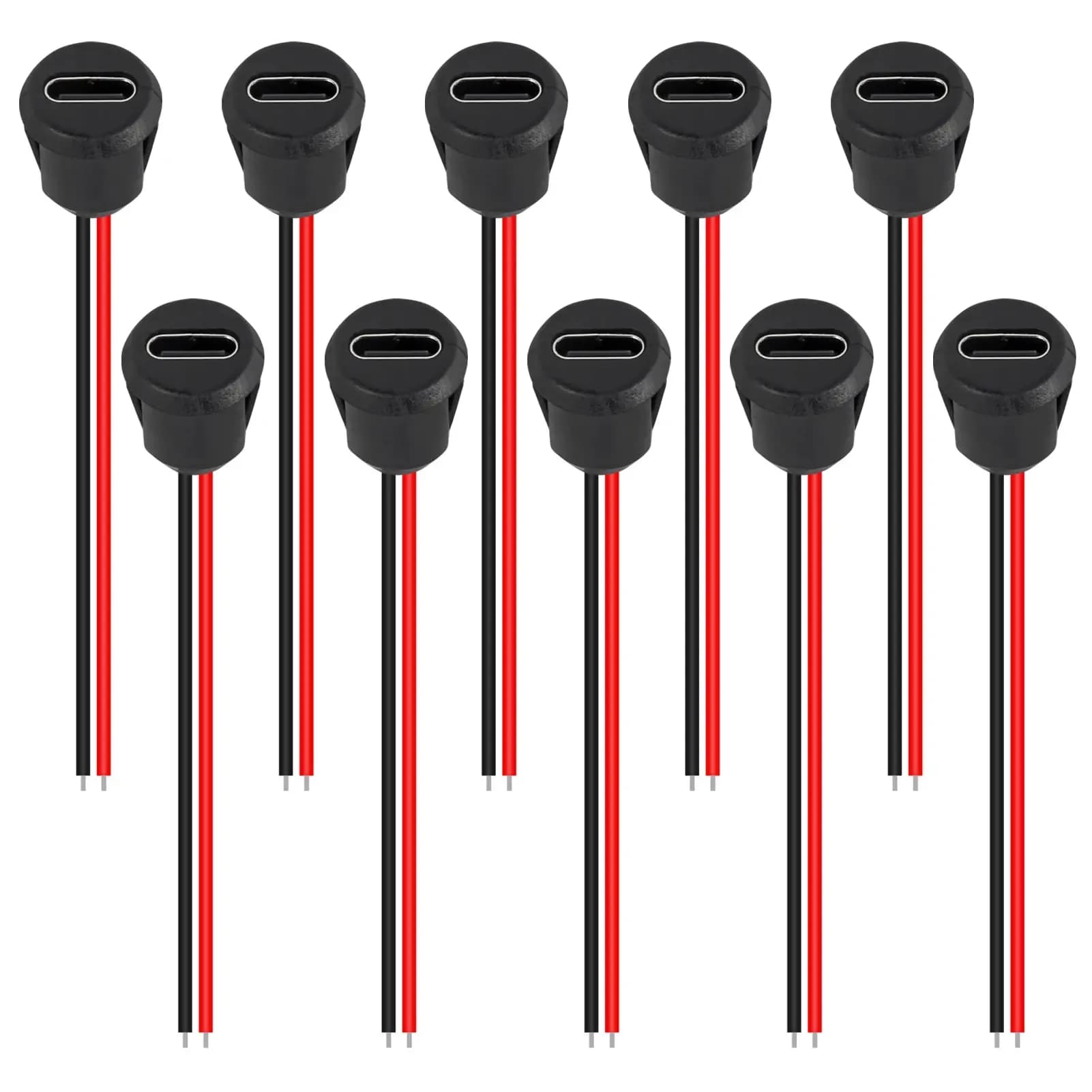 5 pezzi connettore USB a 2 pin tipo C impermeabile con presa femmina jack di ricarica rapida porta di ricarica presa per caricabatterie USB-C