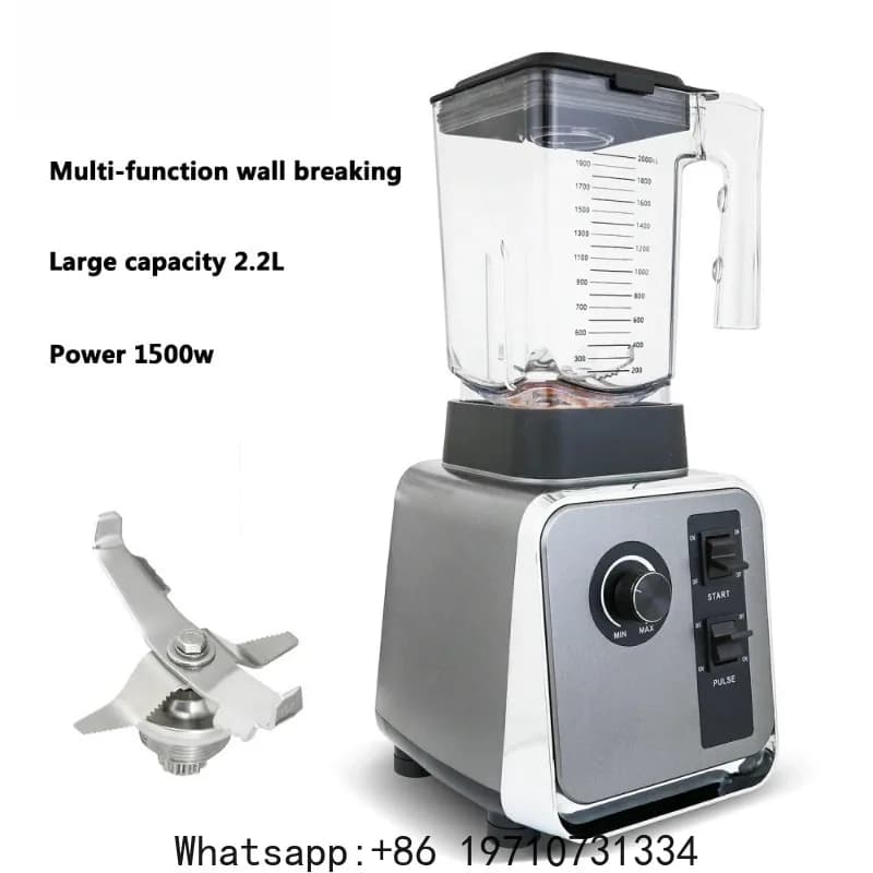 Frullatore Multifunzionale Commerciale 1500W, Frullatore Elettrico Professionale ad Alta Potenza, Processore di Alimenti, Mixer per Alimenti