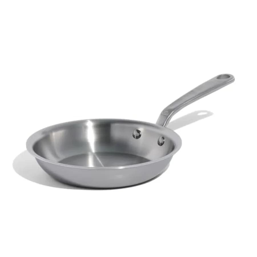 Pentole Padella in acciaio inossidabile da 8 pollici Pentole professionali rivestite in acciaio inossidabile a 5 strati realizzate in Italia Compatibile con induzione