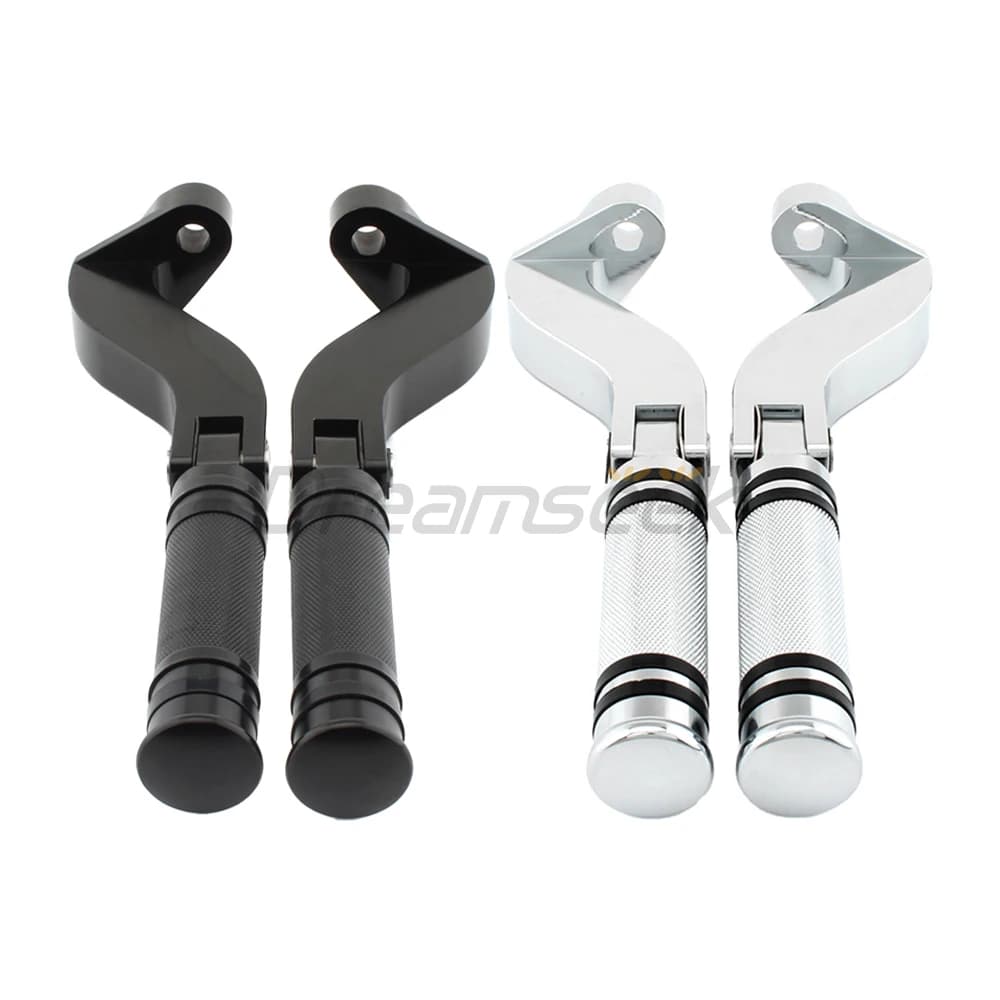 Pedane posteriori Staffa pedale per Harley Touring Street Glide 1993-2023 Supporto per supporto poggiapiedi passeggero moto Cromo / Nero