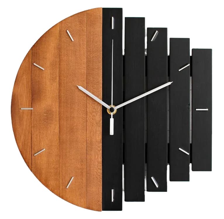 &c 30CM New-style American Distressed Minimalist Creative Solid Wood Wall Clock, Quiet for Living Room and Bedroom Decoration