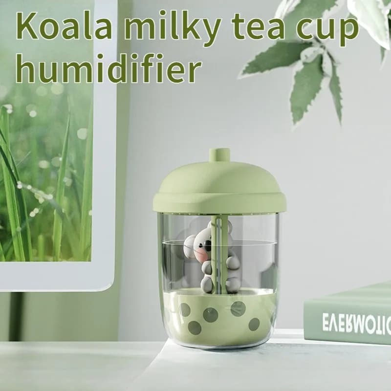 piccolo umidificatore da tavolo silenzioso umidificatore koala per animali domestici carino grande volume di nebbia umidificatore domestico tazza di tè al latte USB