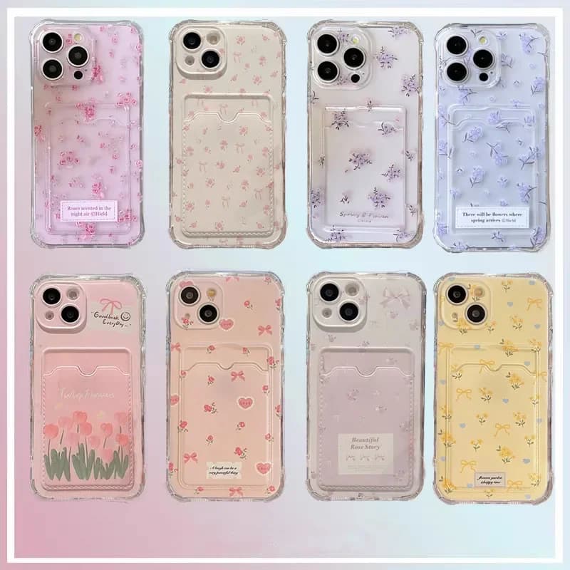 Custodia per Samsung Galaxy A35 A34 A54 A53 A52 A51 A73 A72 A71 S24 S23 S22 S21 Plus Ultra FE S25 Edge Y2K Porta carte fiore