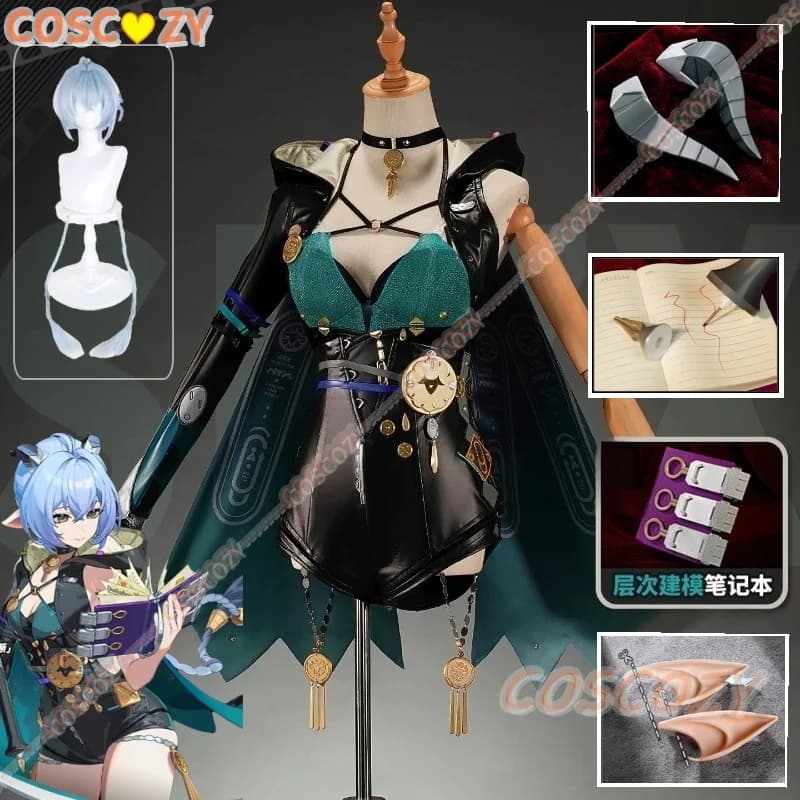 Zenless Zone Zero New Lucia Cosplay Costume Uniform Wig Horn Copricapo Coda Spook Shack Halloween Party for Women Girls Role Game