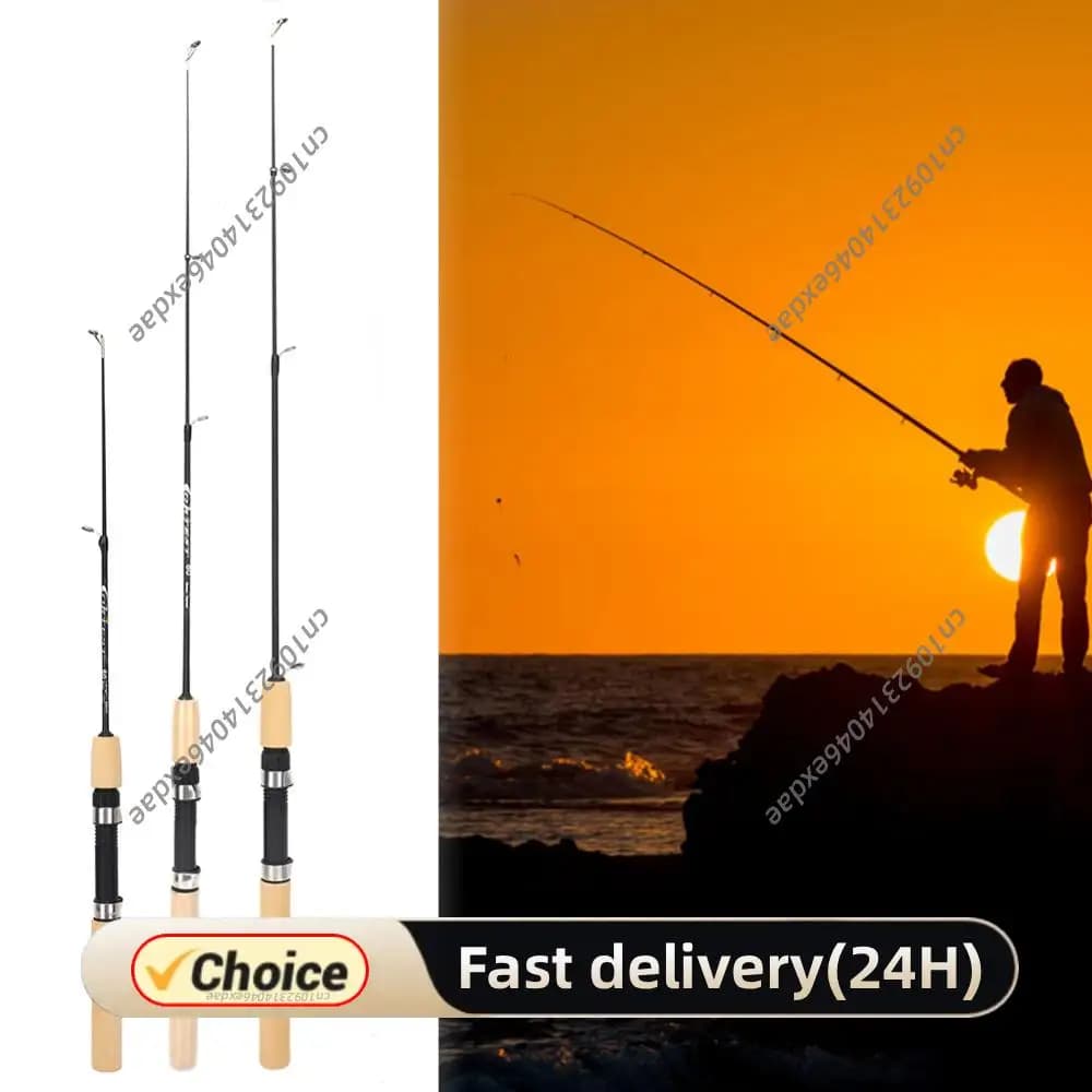Ice Fishing Rod 60/80/100cm, Portable, Lightweight, With Handle Comfortable, Carpa Fishing Equipment