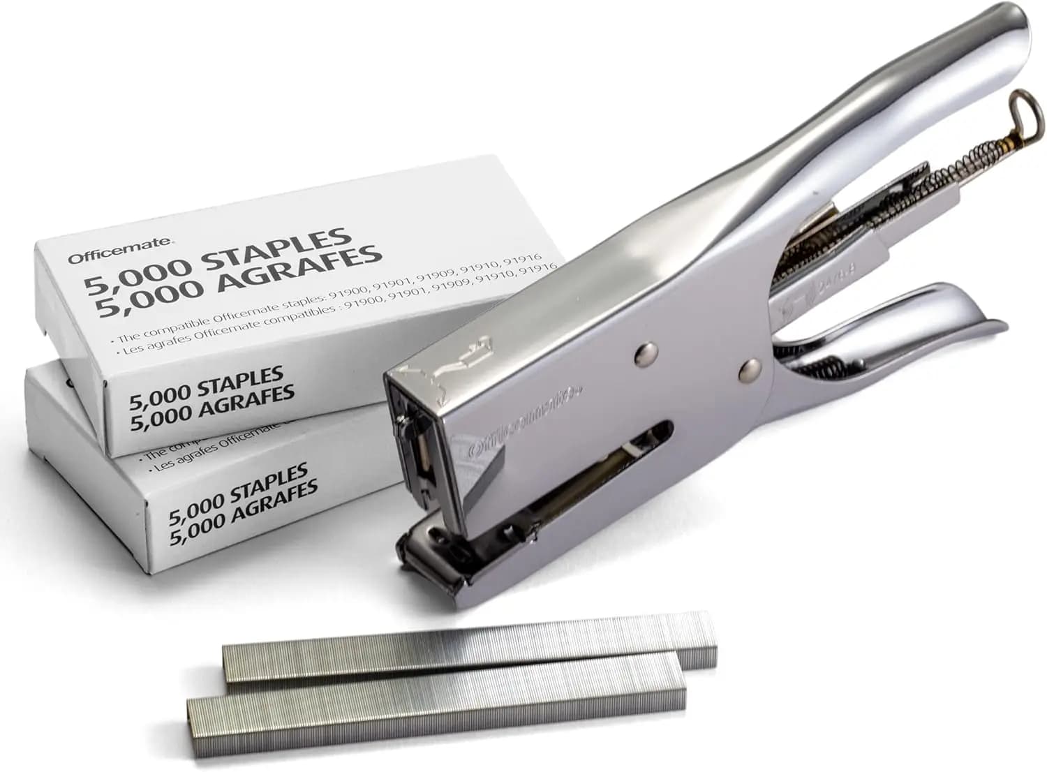 Set di Pinzette Metalliche Argentate con 10.000 Graffette per Uso Ufficio