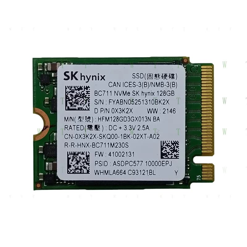 TTT 0X3K2X SKHYNIX BC711 NVMe M.2 2230 SSD 128 GB HFM128GD3GX013 BA