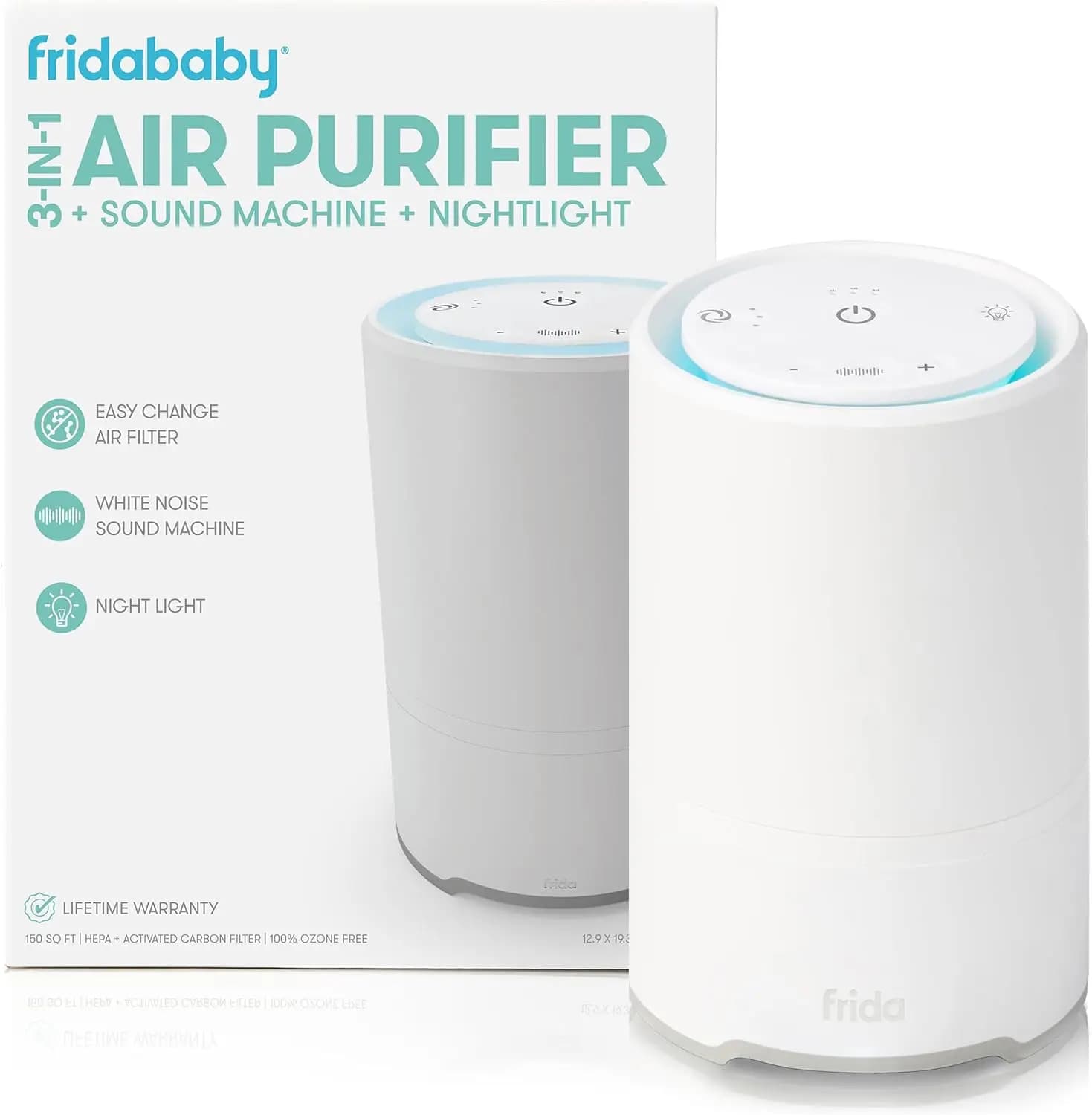 Purificatore d'aria 3-in-1 per bambini con filtro HEPA, macchina del suono e luce notturna per alleviare le allergie e favorire il sonno