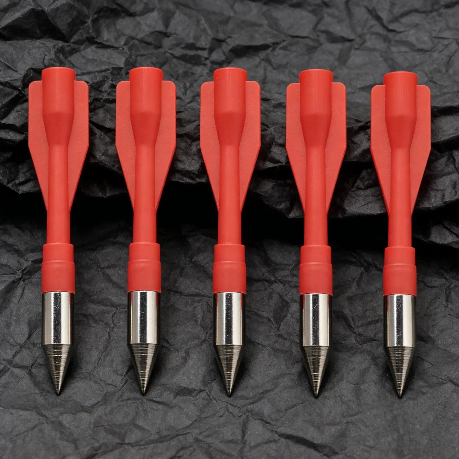 2-Fletching Red Short Arrows 7.5cm 5mm Diameter Metal Tip Slingshot Darts for Hunting Target Practice