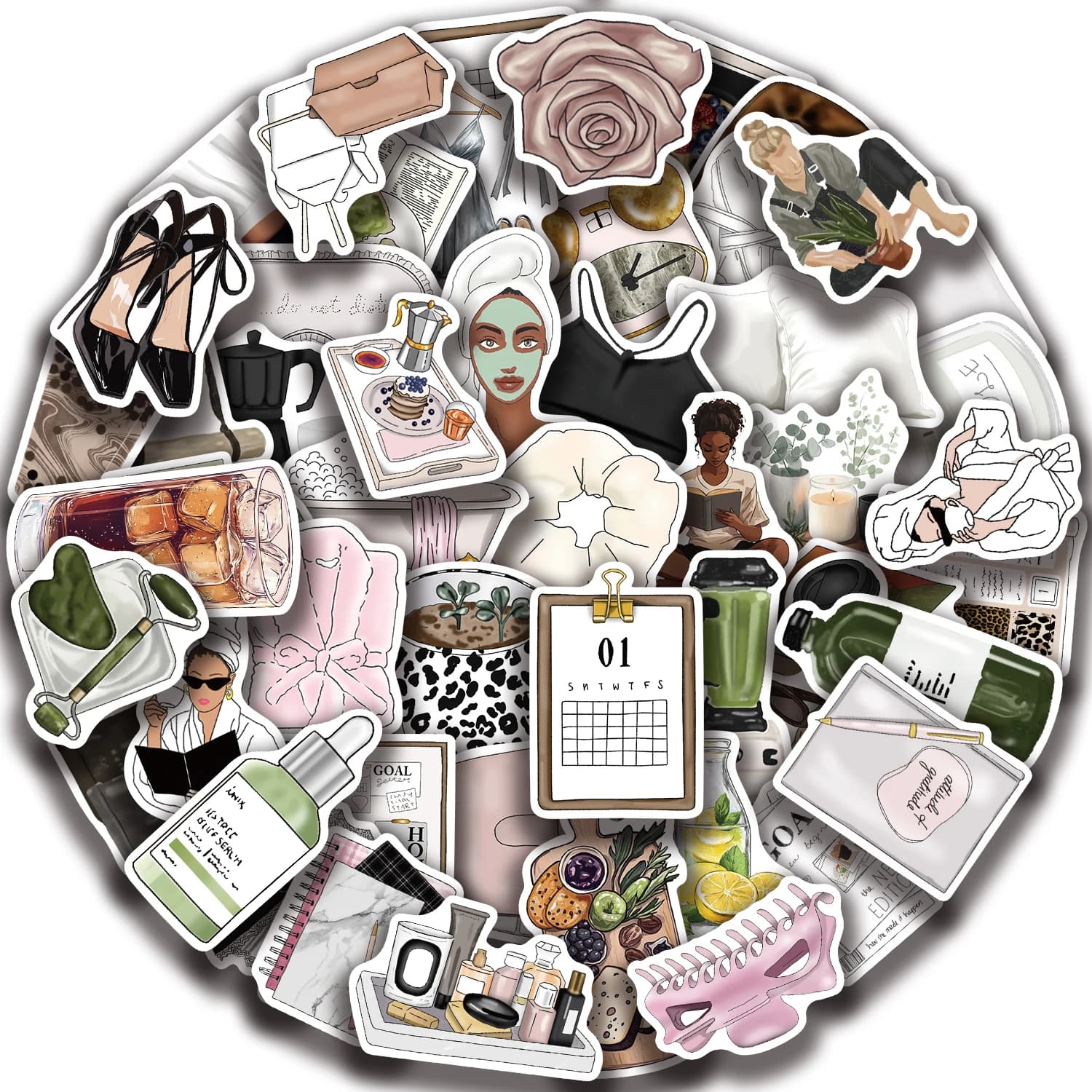 50 adesivi Clean Living, adesivi graffiti squisiti e fantastici, adesivi per cartoni animati per laptop, decorazioni regalo divertenti e classiche