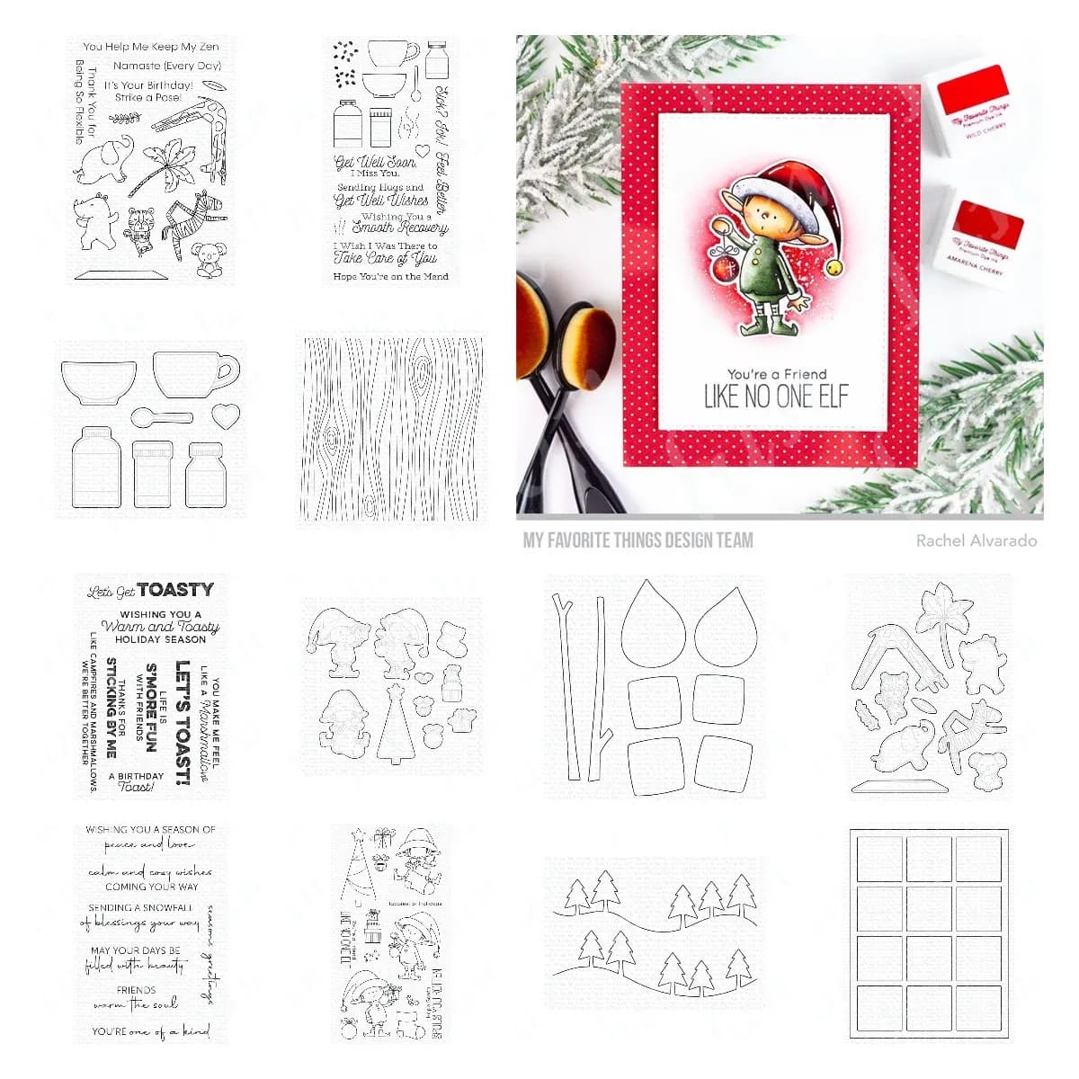 Christmas Santa's Elves Stitched Strips Cutting Dies Stamps and Layering Stencils Sets DIY Scrapbooking Die Cuts Crafts Template
