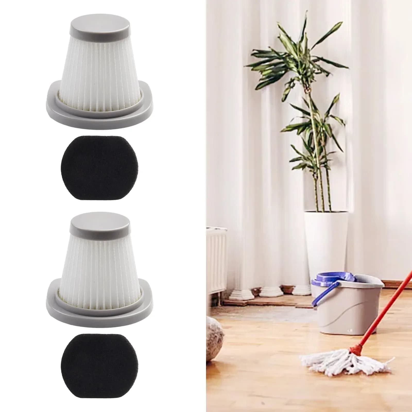 Brand New Filtri Misura Per Hoover VSC02B16T-30 2 pz Accessori Accessorio Sostituire Sostituzione Robot Aspirapolvere