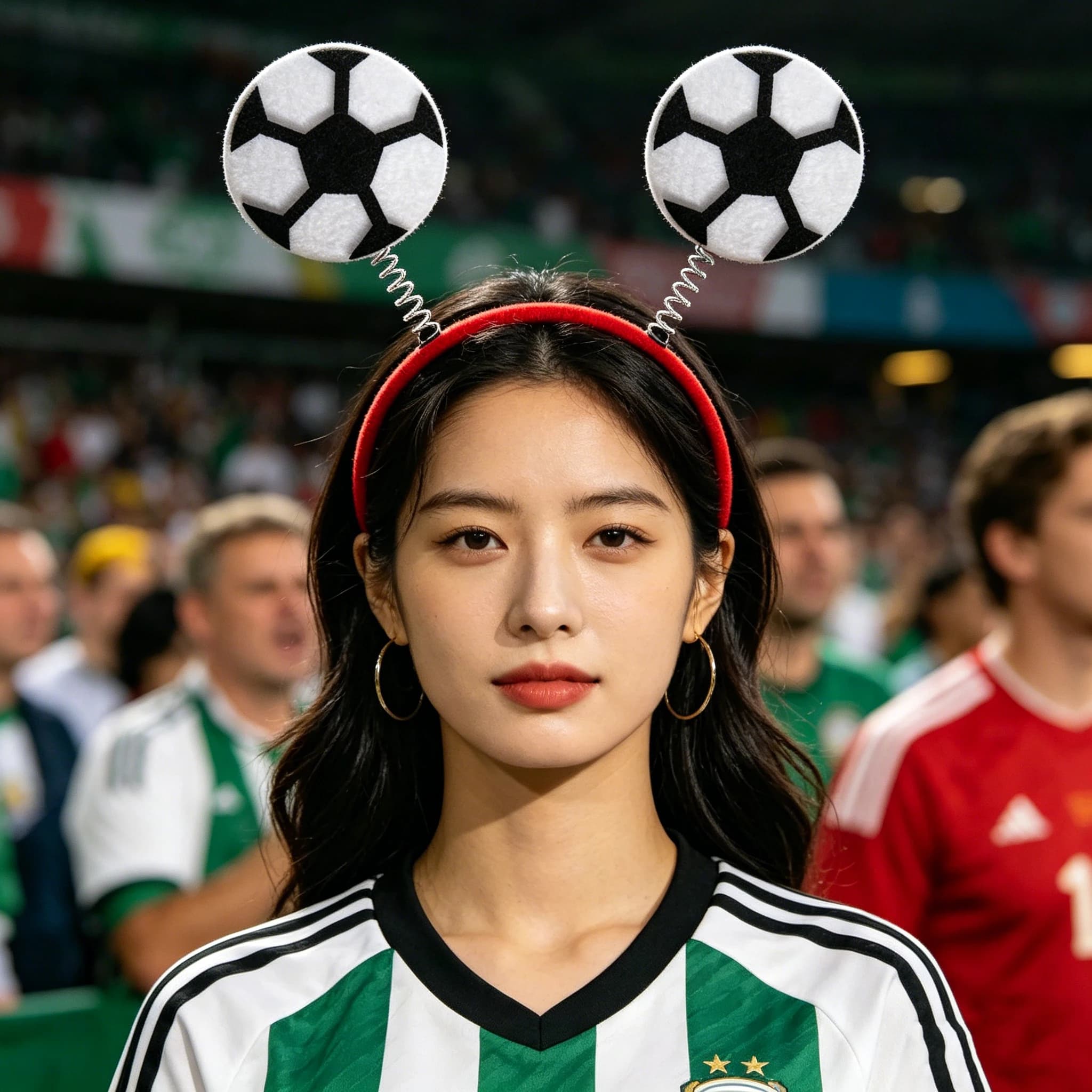 Fascia per capelli a molla a forma di pallone da calcio, accessorio per capelli a tema sportivo per tifosi, ideale per il giorno della partita, cheerleading e bomboniere per feste