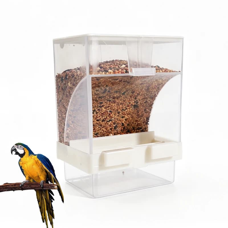 Contenitore per Alimenti per Pappagalli da Appendere e Anti-Rovesciamento, Mangiatoia in Plastica per Gabbie di Uccelli, Contenitore per Cibo per Pappagalli e Animali Domestici