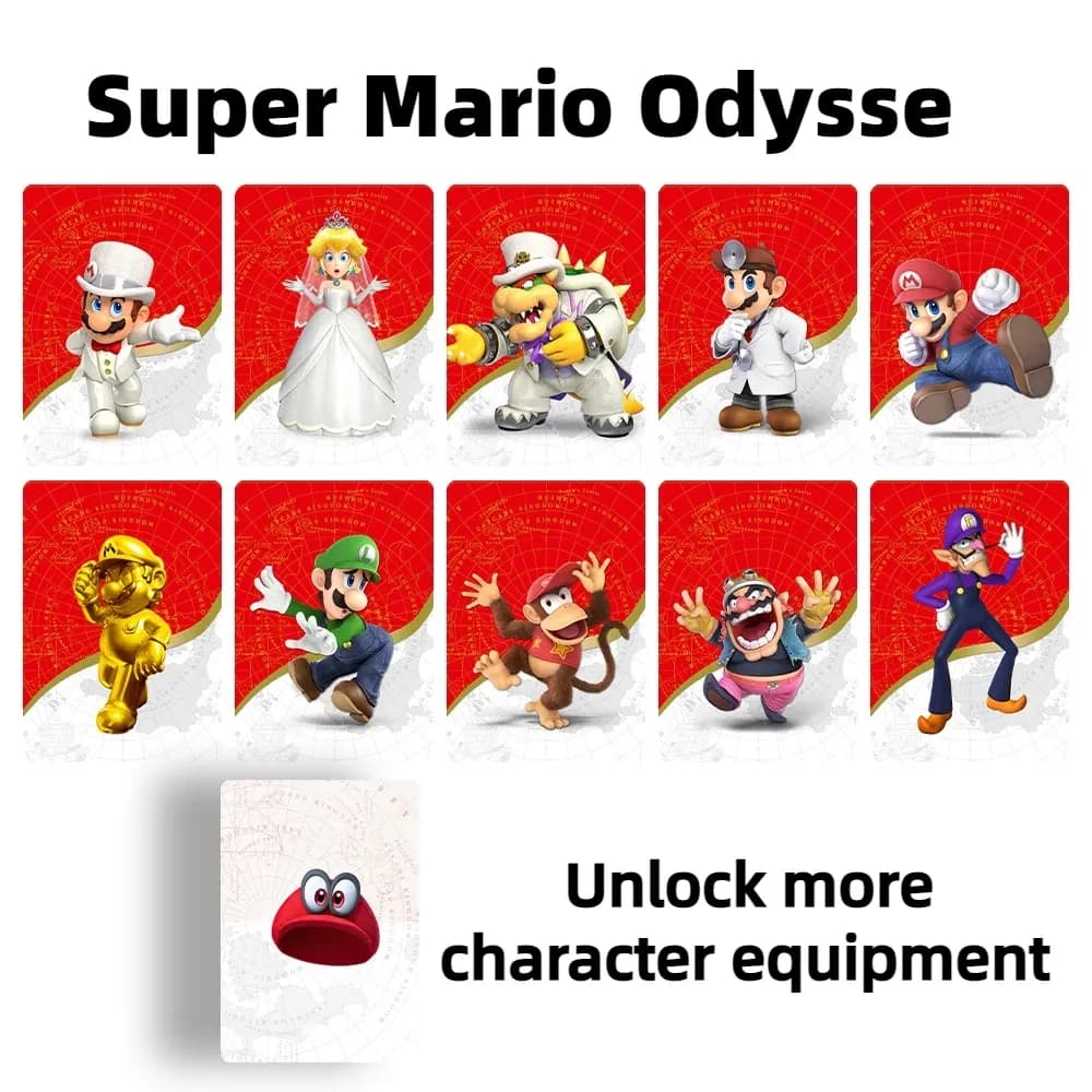 Nuovo set di 10 mini carte NFC Super Mario Party con dieci tipi di abbigliamento carino per giochi NS Switch 3DS