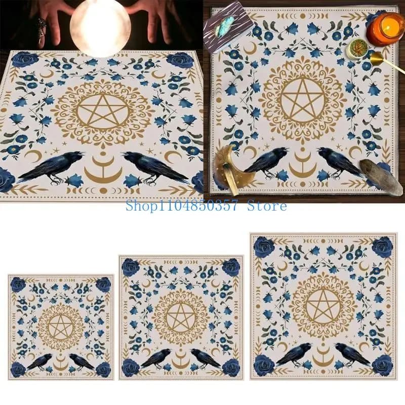 652F Tappetino per pendolo forma quadrata Tovaglia per altare Tappetino per carte da gioco Tovaglia con