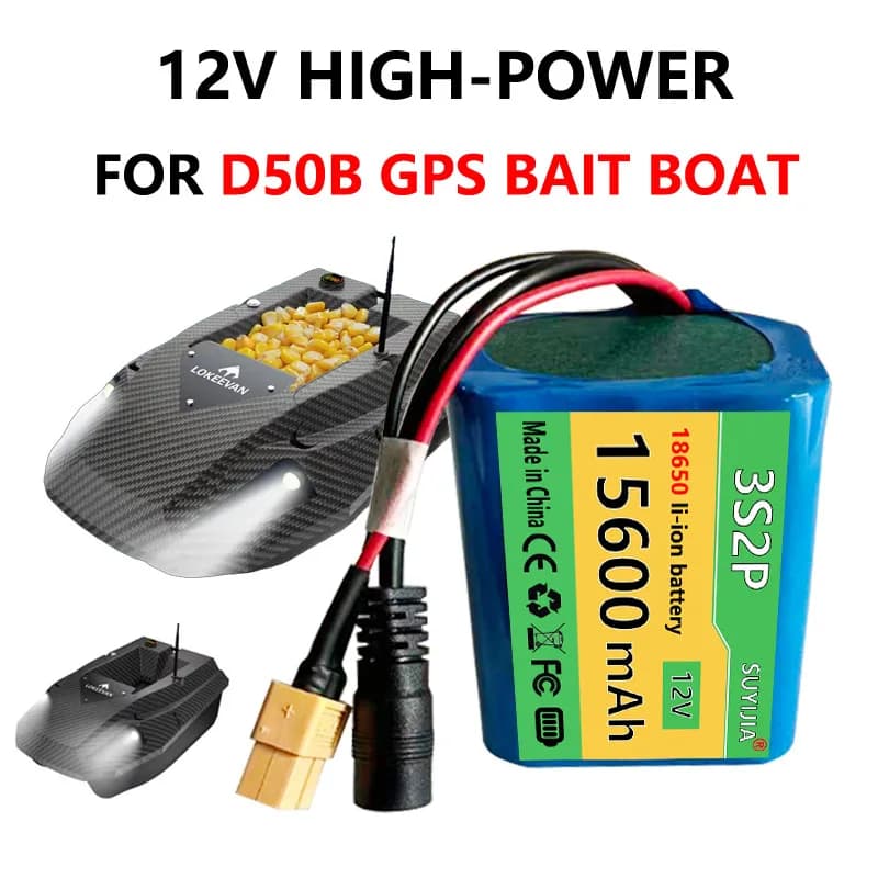 12V 15600mAh D50B GPS Bait Boat 3S2P 18650 Lithium-ion Battery for Elevator Intercom Video Doorbell Emergency Light Emergency