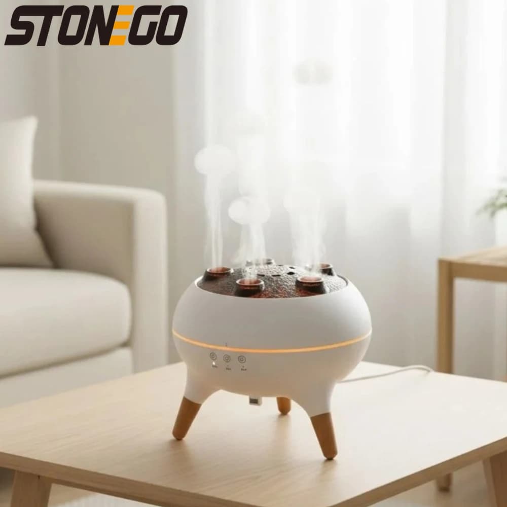 Umidificatore a Nebbia Fredda Design Medusa, Diffusore Aromaterapico Silenzioso con 7 Luci Colorate, Spegnimento Automatico per Camera da Letto, 28dB