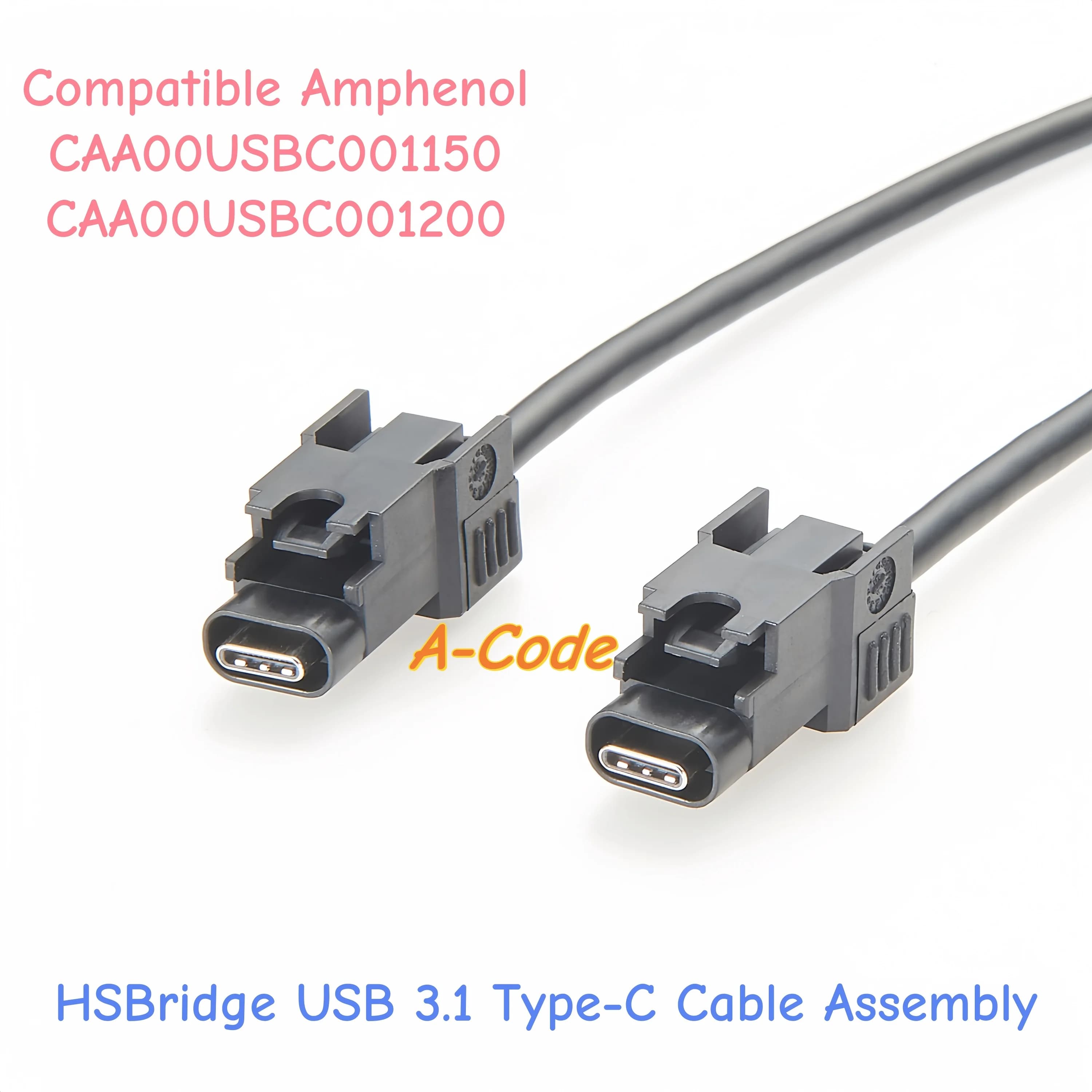 HSBridge USB 3.1 Tipo-C Cavo per Telecamere Automotive Compatibile con Telematica Amphenol CAA00USBC001150 CAA00USBC001200, 1m