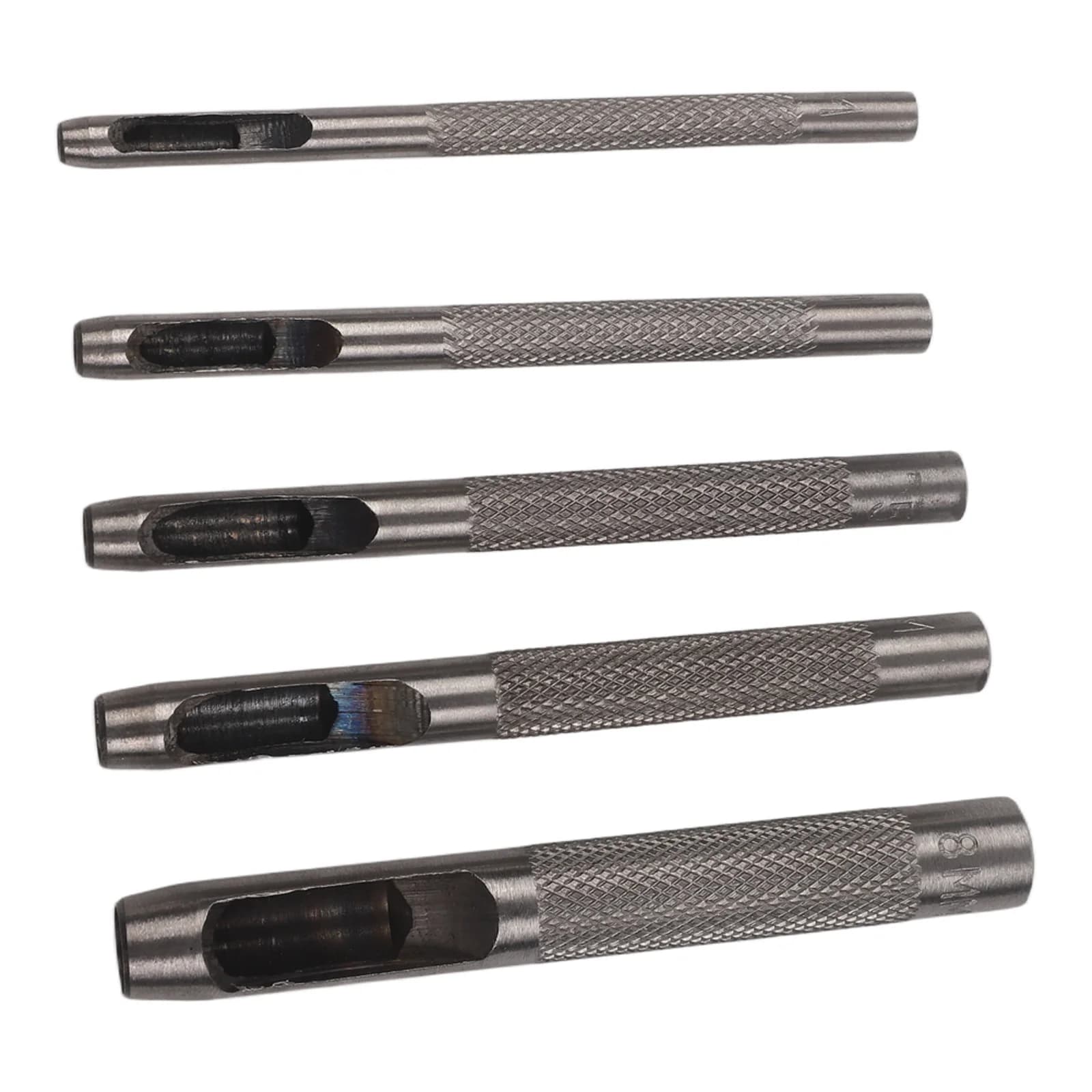 Set di 5 punzoni per forare il cuoio da 3/4/5/6/8 mm, kit di punzoni cavi per guarnizioni, gomma, cuoio, cinture e borse