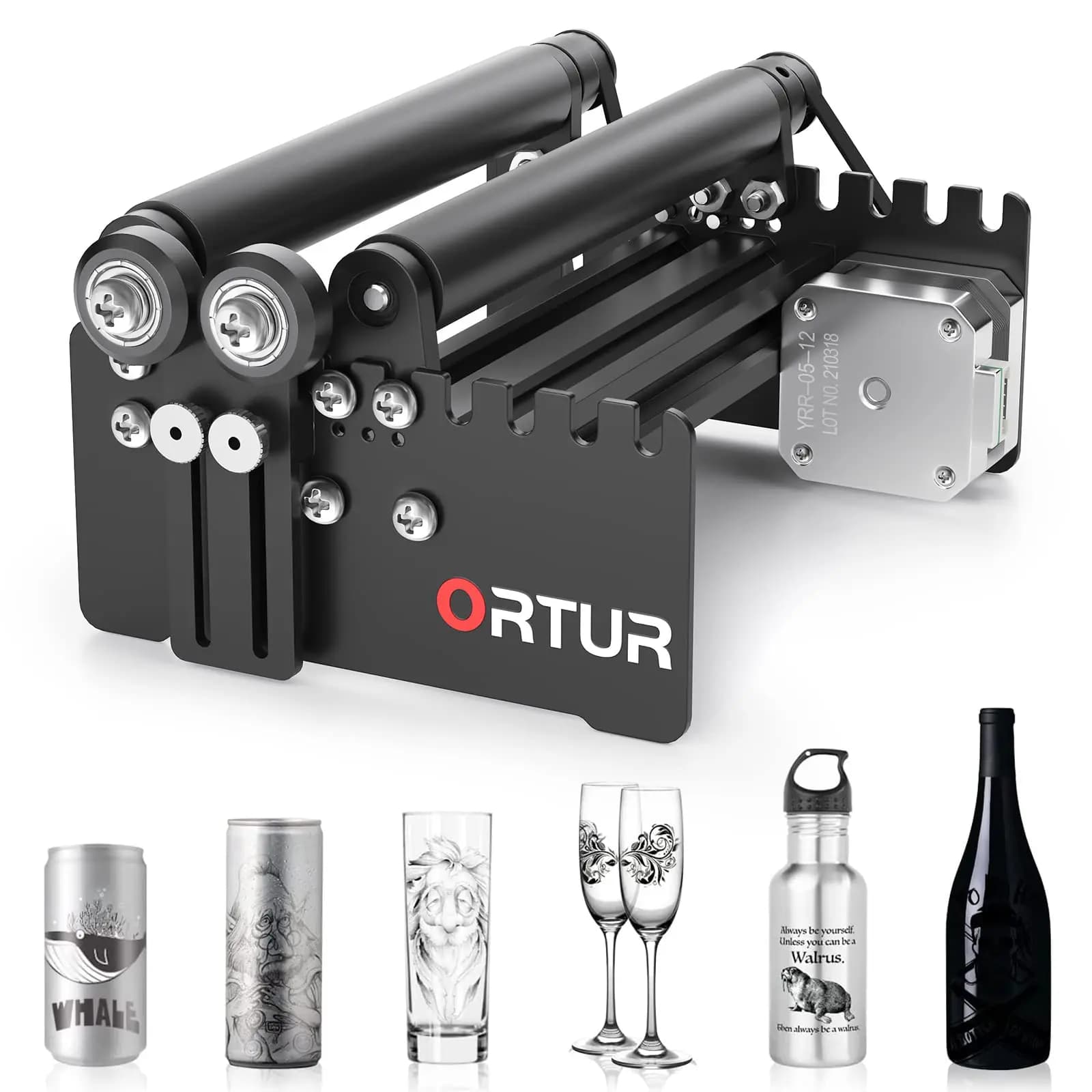 ORTUR laser tool rotary roller for 360 degree laser engraver Y axis rotary module for incision of cans of cylindrical objects