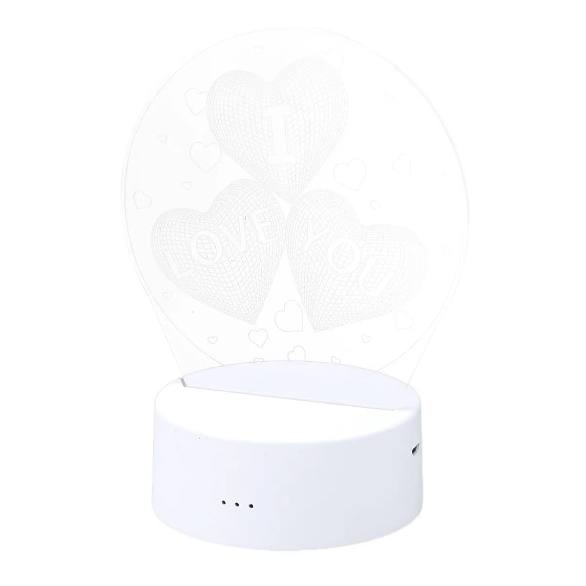 Lampada da Tavolo LED 3D in Acrilico ABS, Sensibile al Tocco, Cambio Colore, Design 'I Love You' per Casa, Ufficio, Bar, Ristorante