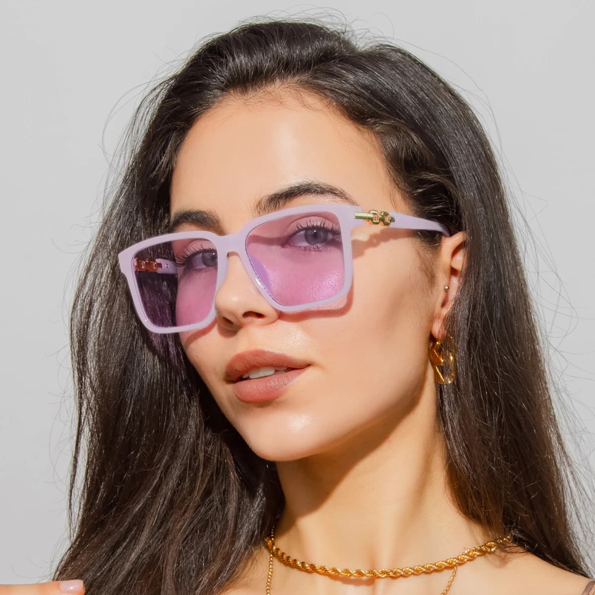 2 pezzi occhiali da sole quadrati moda donna occhiali colorati con montatura grande occhiali da donna anti-ultravioletti sfumati per esterni occhiali da donna