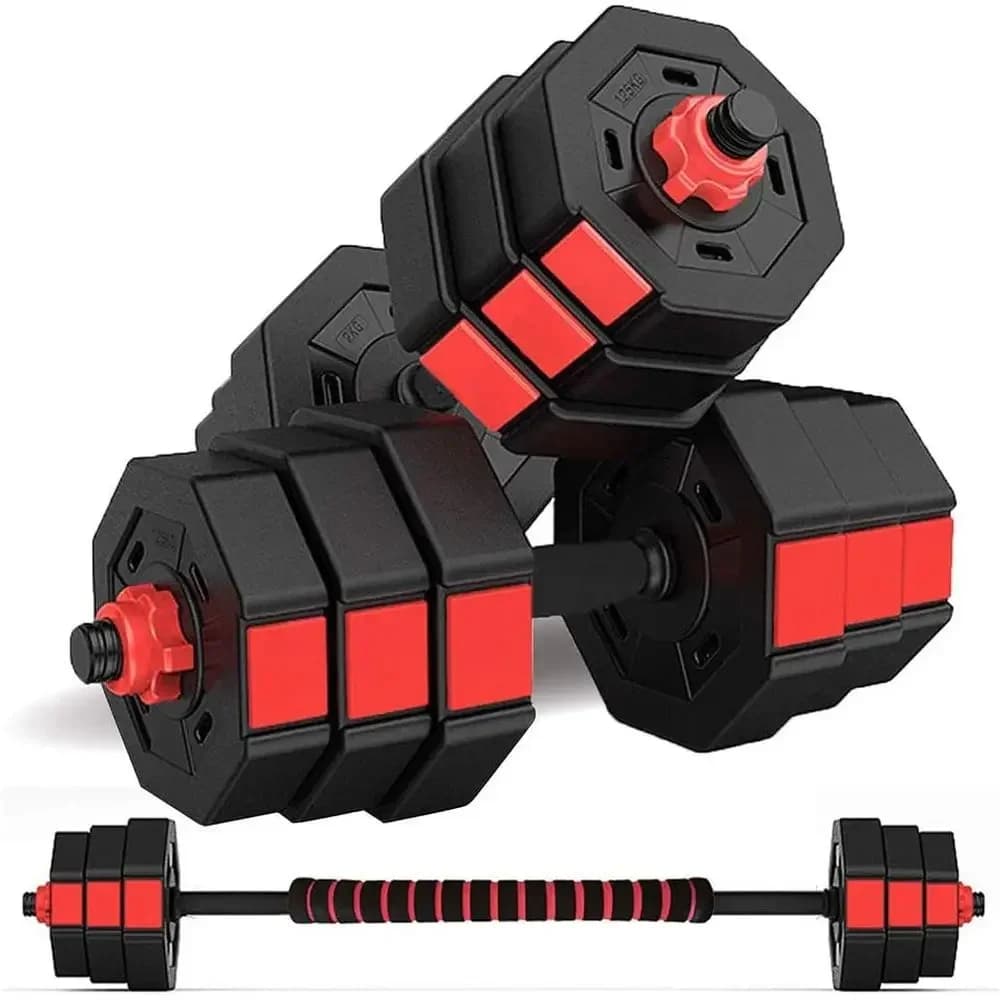 Set di Manubri Regolabili 3-in-1, 44Lb/66Lb, Attrezzatura Versatile per Palestra Domestica per Uomini e Donne, Completo di Asta di Collegamento