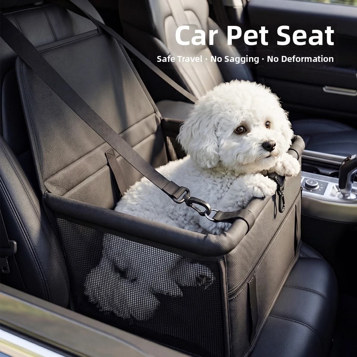 Dog Car Seat Cover Foldable Hammock Pet Harness Cat Bag Basket Stable and Foldable Travel Pet Dog and Cat Safety Car Seat