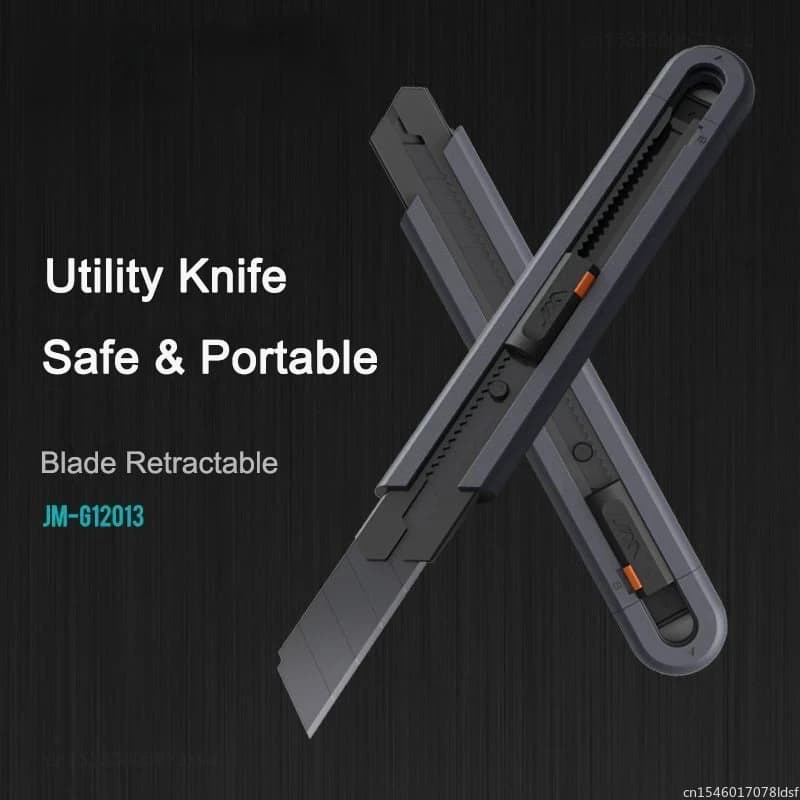 0,79 inch Jimihome multipurpose knife, paper cutter with carbon steel blades, pocket knife with safety lock, handicraft tool