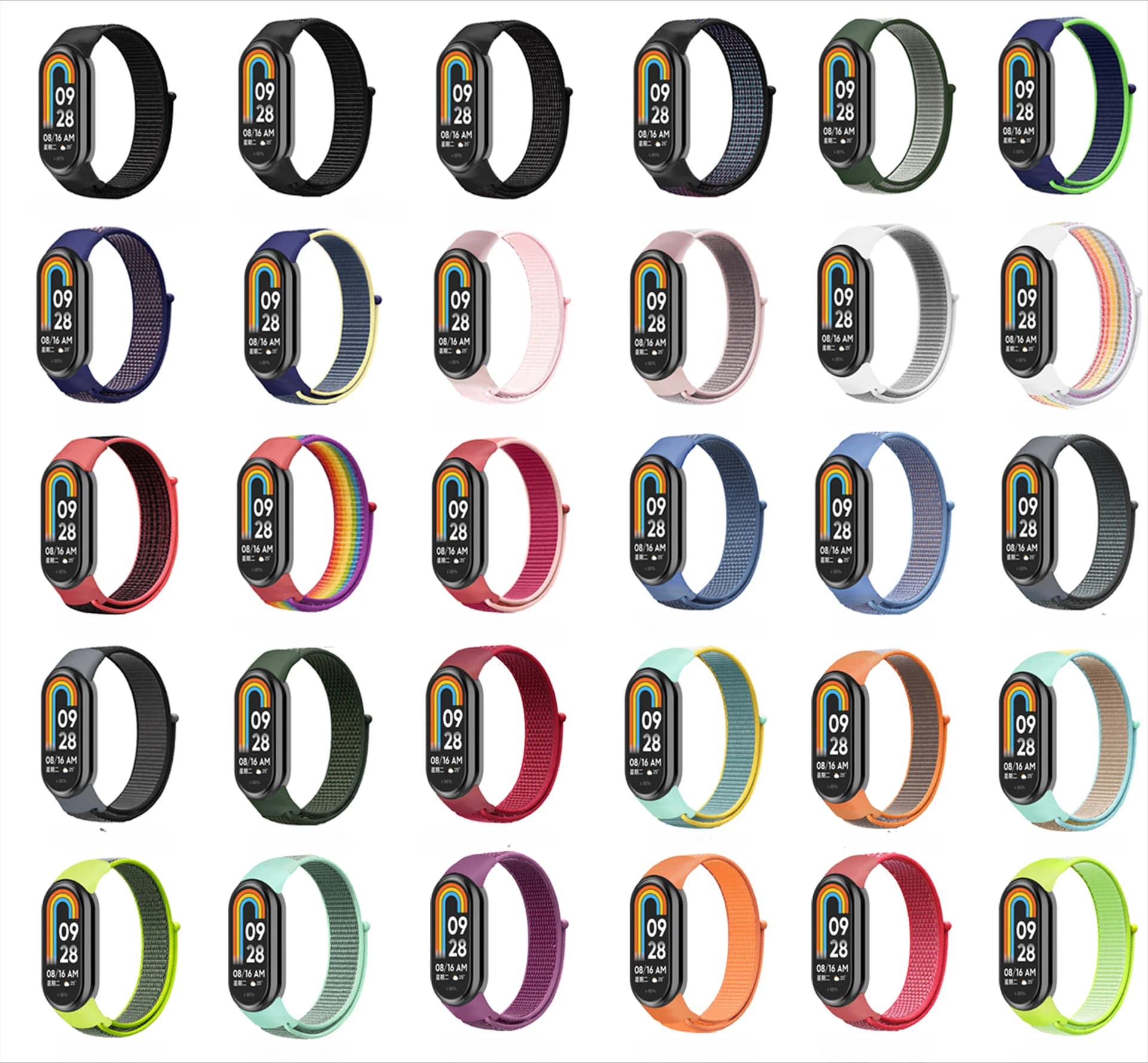 Resistente all'usura per esterni adatto per cinturino Xiaomi 10/9/8 cinturino NFC cinturino in nylon velcro per uomo e donna