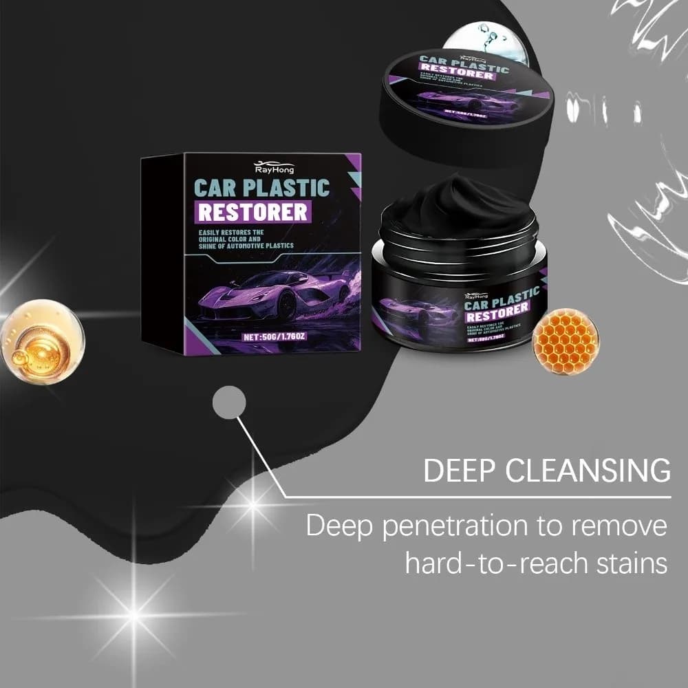 New RAYHONG Car Plastic Restorer Leather/Rubber/Plastic Repair 50g Car Polishing Wax Long Lasting Auto Brightening Paste Seats