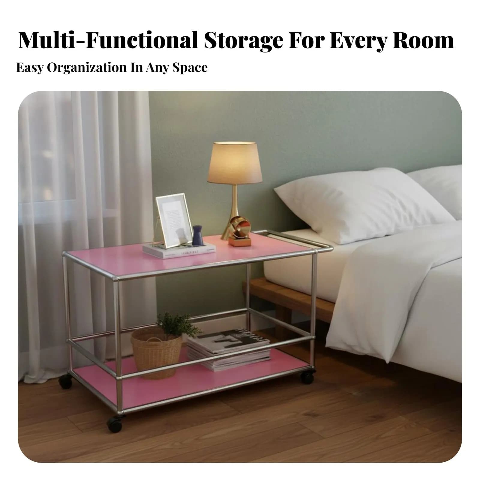 Stackable Cube Organizer Minimalist aesthetic Accent Cabinet Pastel rosy Multi-Functional for Apartment Dwellers, Young Adults