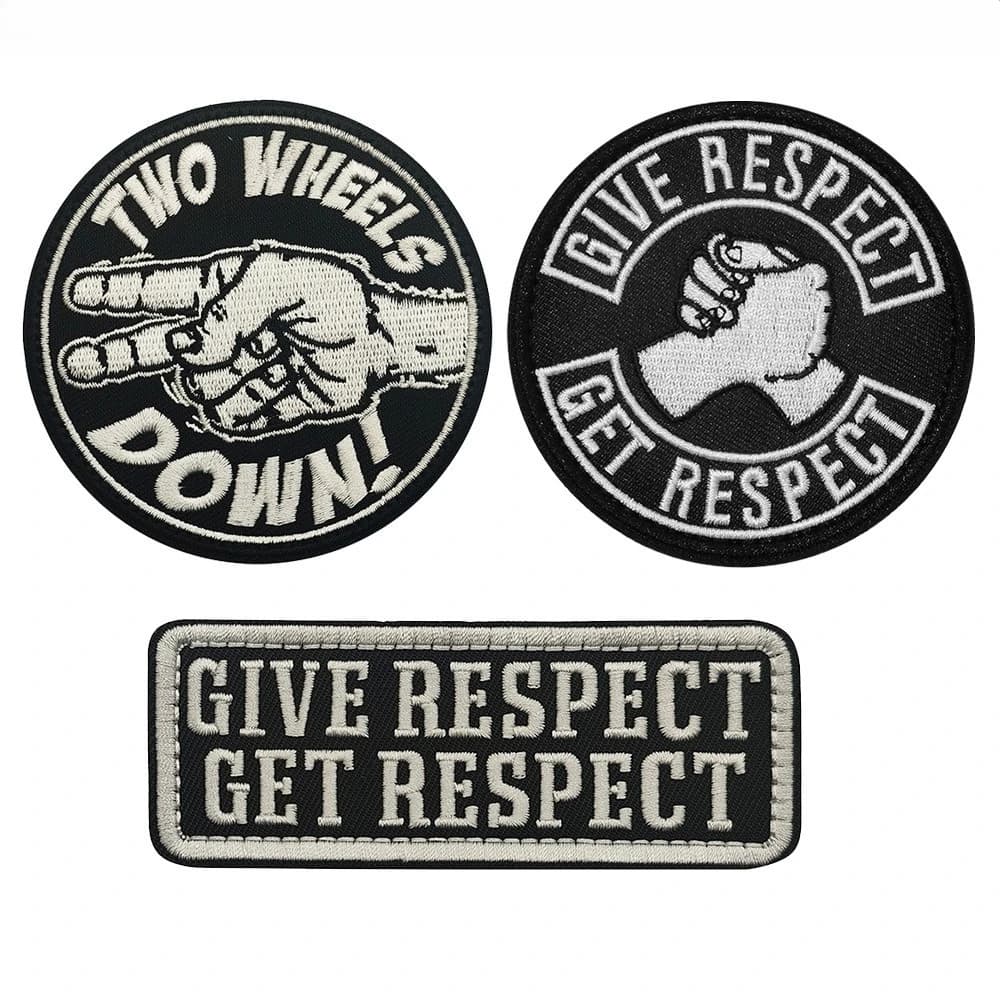 1pc Give Respect To Get Respect Patch ricamate Applique Hook & Loop Punk Biker Band Rock Abbigliamento Distintivi