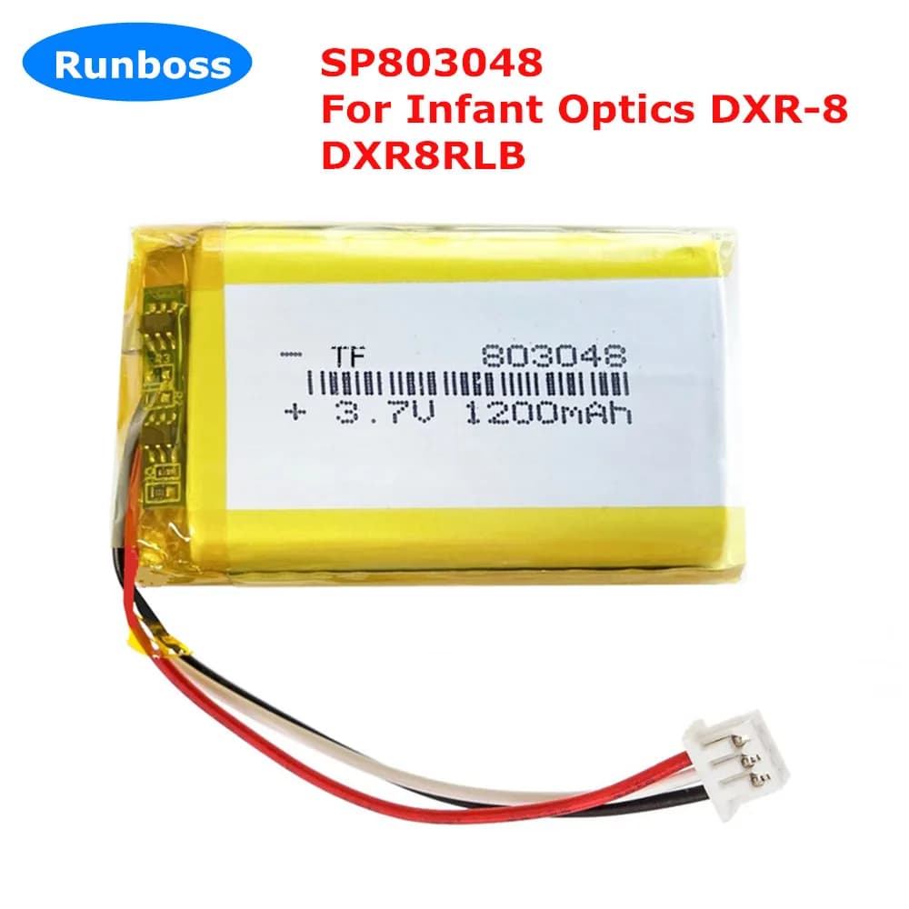 SP803048 DXR-8B Nuova batteria da 1200 mAh per ottica infantile DXR-8, baby monitor video DXR8RLB, Luvion Grand Elite 2