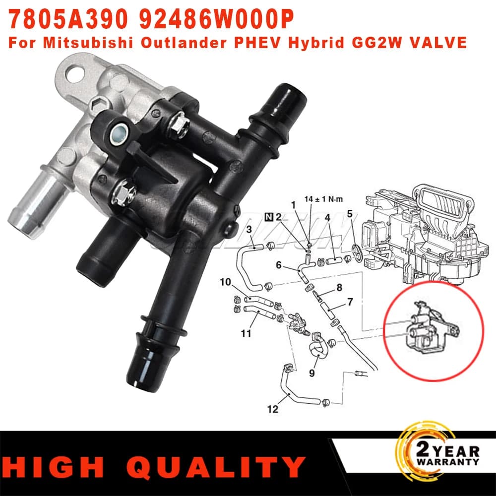 Per Mitsubishi Outlander PHEV Hybrid GG2W VALVE Nuova Valvola del Riscaldatore Termostato Valvola di Controllo Idraulico 92486W000P accessori auto