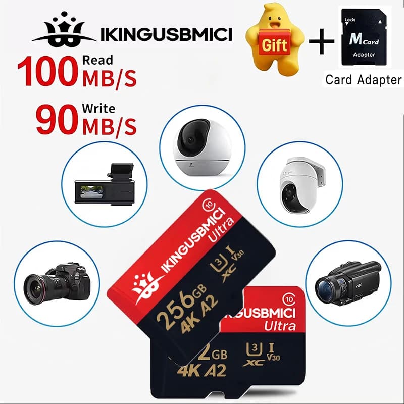 Durable SD Cards Memory Card Micro TF/SD Card TF Cards 64GB 128GB 512GB Ultra HD Full HD U3 for Surveillance GoPro Dash Cam