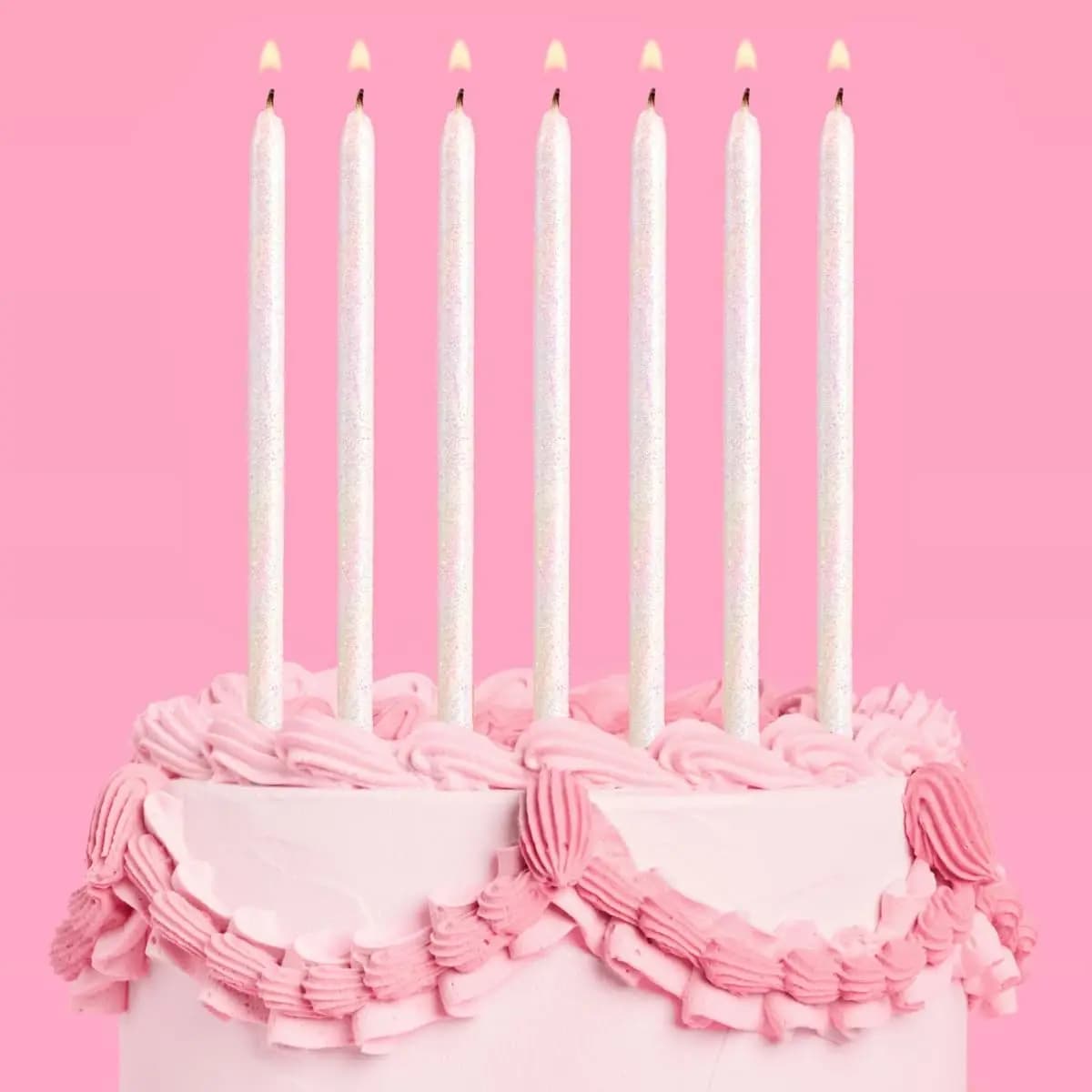 Candele per Torta Iridescenti con Glitter, Sottili e Alte, Set da 10 Pezzi | Articoli per Feste di Compleanno, Decorazioni per Cupcake, Decorazioni per Dessert