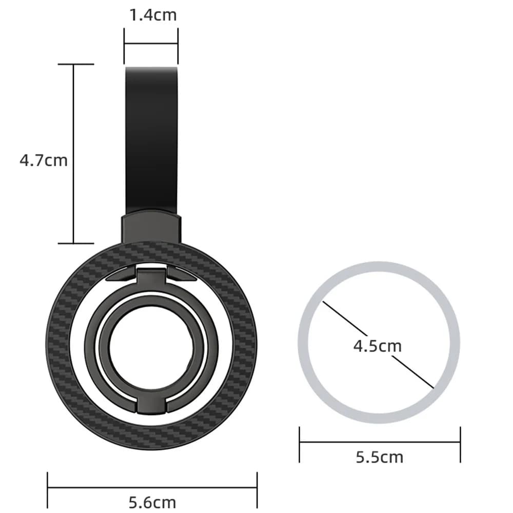 Supporto magnetico universale bifacciale per staffa per telefono cellulare con cinturino da polso rimovibile 360 ° Ruota la staffa per anello da dito per auto
