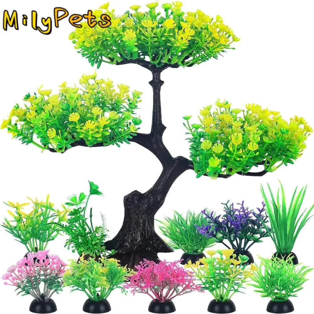 Plastic Aquarium Artificial Plants Lifelike Undersea Simulation Water Grass Funny Aquatic Plants Ornament