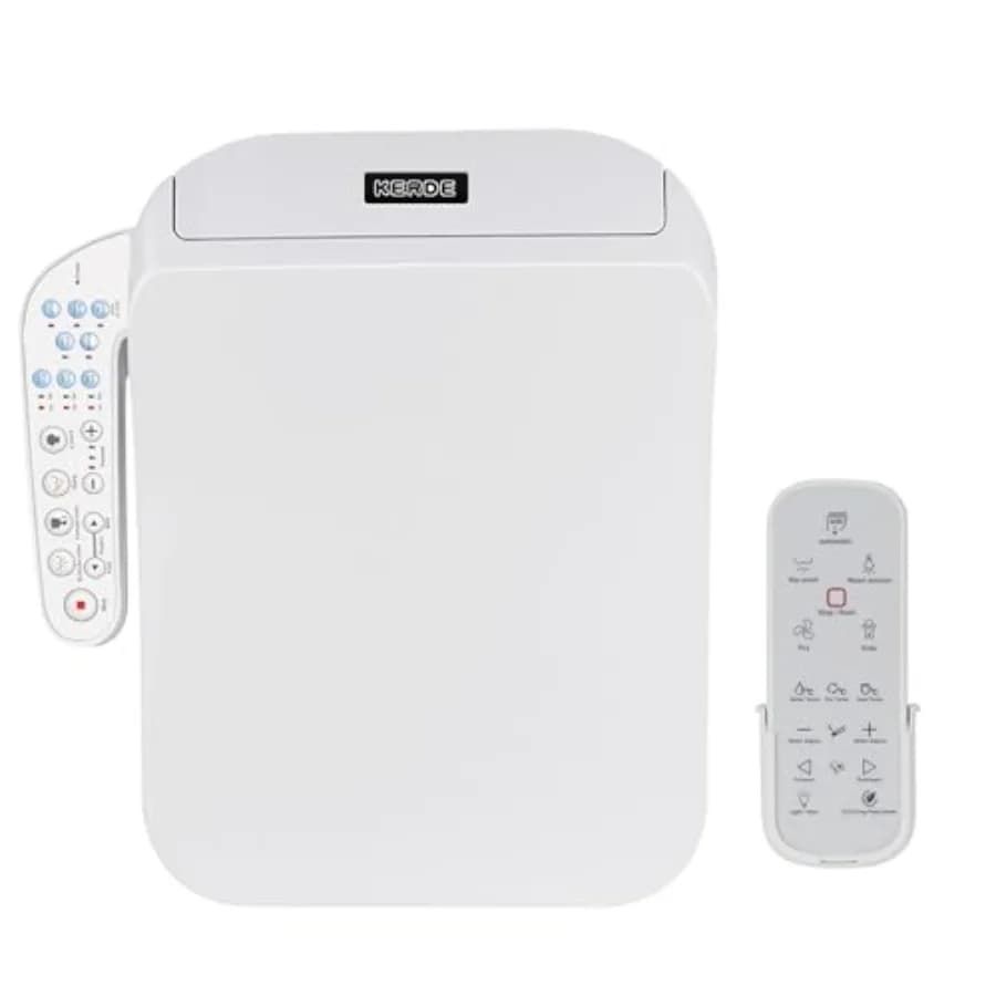 Sedile WC Elettrico Bidet Quadrato F30B - Sedile Riscaldato, Lavaggio con Acqua Calda, Asciugatore ad Aria, Ugello Regolabile, Telecomando, Risparmio Energetico