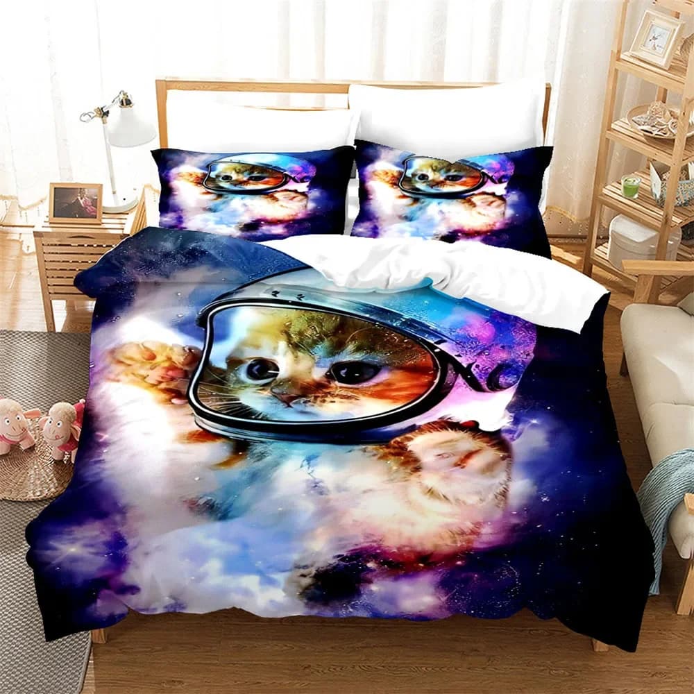 Dropship Biancheria da letto Tessili per la casa Animale 3D Pet Gatto Cane Copriletto Set di biancheria da letto Per bambini Cartoon Nord America Trapuntatura Set carino