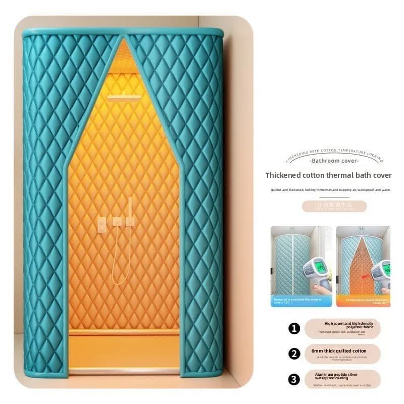 Tenda da doccia isolata in cotone addensato per baldacchino da bagno invernale di fascia alta per soluzioni da bagno calde per la casa Custodia per doccia premium